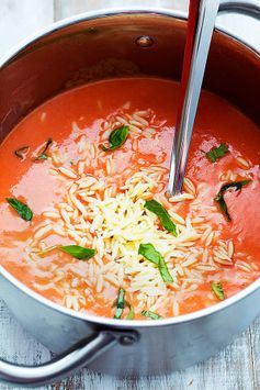 Tomato Basil Orzo Soup