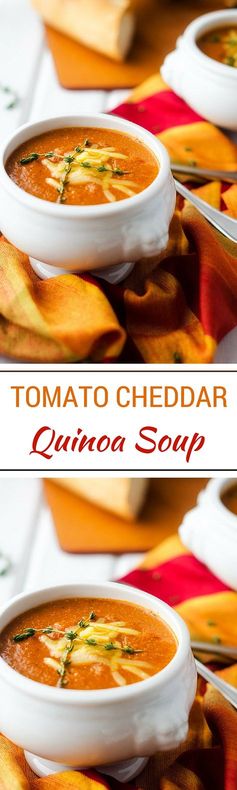 Tomato Cheddar Quinoa Soup