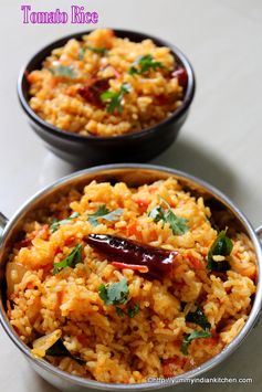 Tomato Rice Recipe South Indian, Thakkali Sadam | Tomato Bath