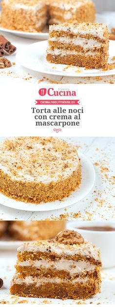 Torta alle noci con crema al mascarpone