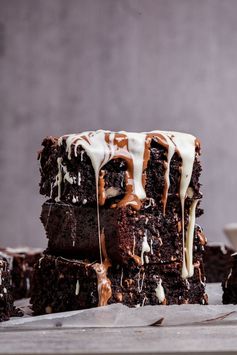 Triple chocolate coconut brownies