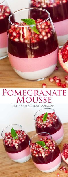 Triple-Layer Pomegranate Mousse Dessert