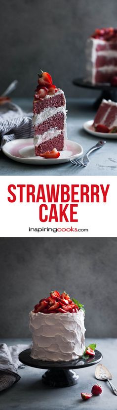 Triple Strawberries & Cream Cake