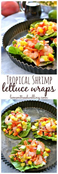 Tropical Shrimp Lettuce Wraps