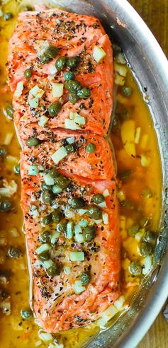 Trout (or Salmon with Caper-Garlic Lemon Butter Sauce