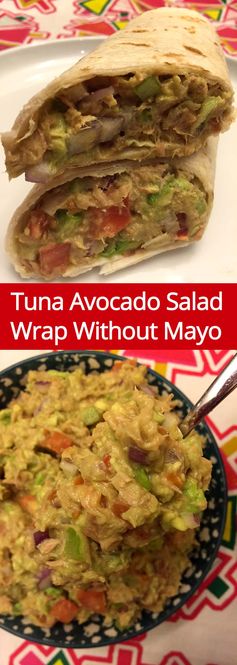 Tuna Avocado Salad Wrap Without Mayo