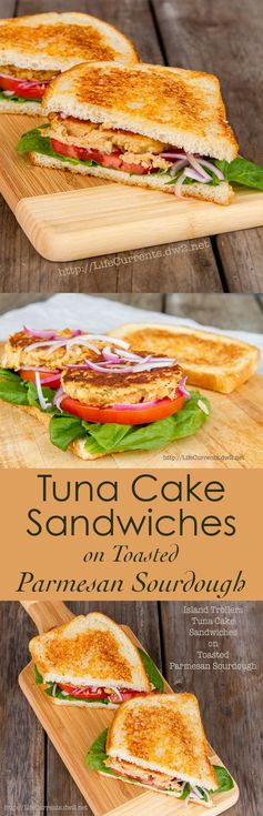 Tuna Cakes Sandwiches with Parmesan Toasted Sourdough