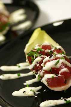 Tuna Tartare in Endive with Horseradish Sauce