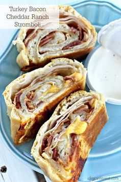 Turkey Bacon Cheddar Ranch Stromboli