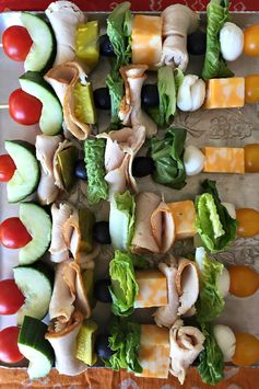 Turkey Sandwich Kebabs