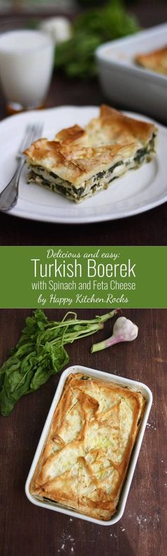Turkish Boerek with Spinach and Feta Cheese