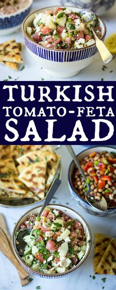 Turkish Cucumber, Feta, and Tomato Salad