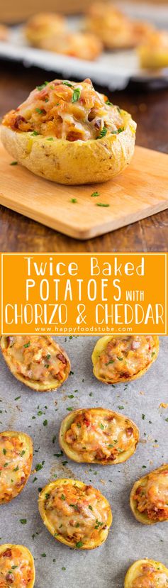 Twice Baked Potatoes with Chorizo and Cheddar