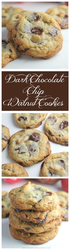 Ultimate Dark Chocolate Chip Toffee Walnut Cookies