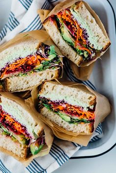 Ultimate rainbow veggie sandwich