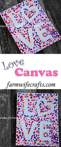 Valentine's Day Fingerprint Love Canvas