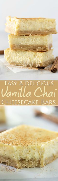 Vanilla Chai Cheesecake Bars