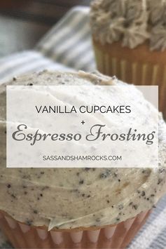 Vanilla Cupcakes + Espresso Frosting