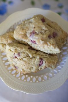 Vanilla Glazed Strawberry Orange Scones