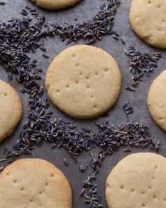 Vanilla Lavender Shortbread Cookies