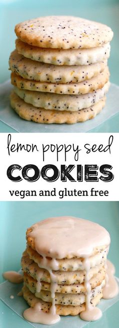 Vegan and Gluten Free Lemon Poppy Seed Cookies