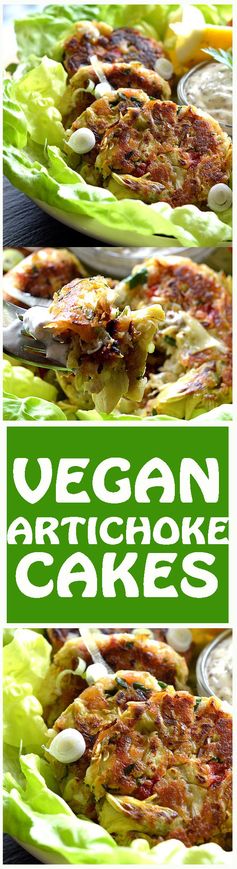 Vegan Artichoke Cakes with Homemade Tartar Sauce