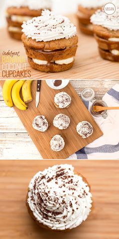 Vegan banana coconut cupcakes