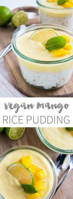 Vegan Breakfast Mango Rice Pudding with Coconut