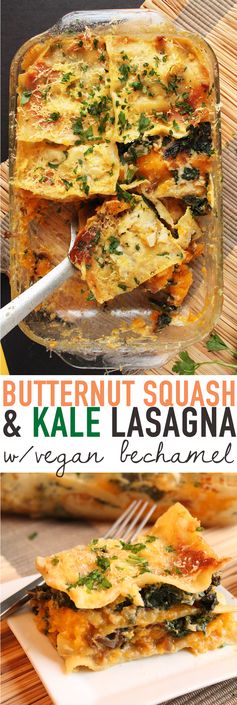 Vegan Butternut Squash and Kale Lasagna