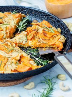 Vegan Butternut Squash Gratin with Creamy Rosemary Cashew Cream (GF