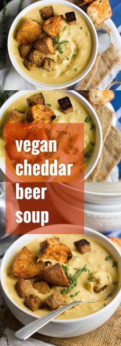 Vegan Cheddar Beer Soup