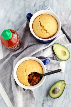 Vegan Chili Topped with Cornbread