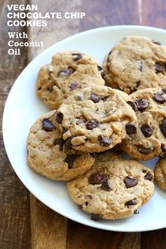 Vegan Chocolate Chip Cookies with Coconut Oil