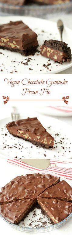 Vegan Chocolate Ganache Pecan Pie