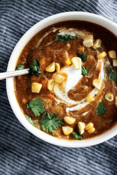 Vegan Curried Sweet Potato Corn Chowder