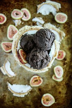 Vegan Dark Chocolate Coconut Fig Ice Cream
