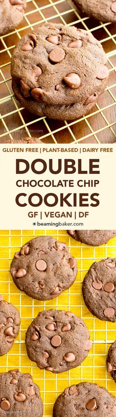 Vegan Double Chocolate Chip Cookies (Vegan, Gluten Free, Dairy Free