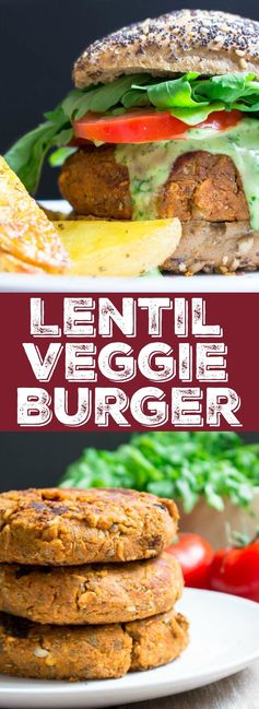 Vegan Lentil Burger with Basil Mayonnaise