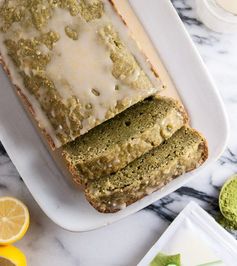 Vegan Matcha Pound Cake with Lemon Icing