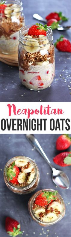 Vegan Neapolitan Overnight Oats