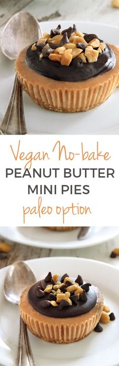 Vegan No-bake Peanut Butter Pies (paleo option