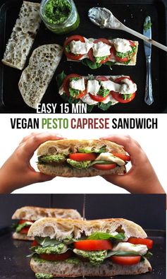Vegan Pesto Caprese Sandwich