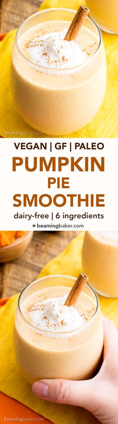 Vegan Pumpkin Pie Smoothie (Paleo, Vegan, Gluten Free, Dairy Free