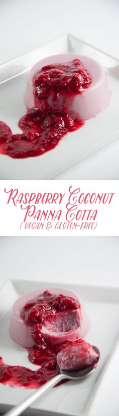 Vegan Raspberry Coconut Panna Cotta