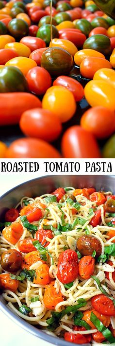 Vegan Roasted Tomato Pasta with Garlic and Basil