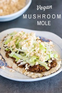 Vegan Slow Cooker Mole Mushroom Taco Filling