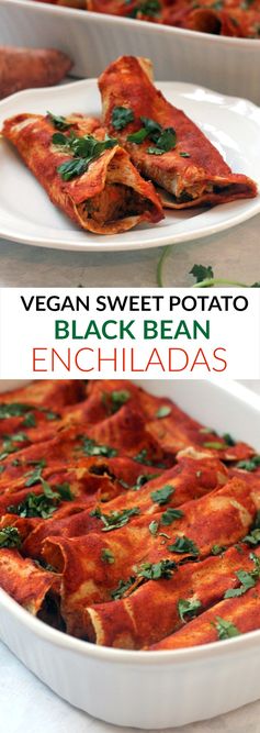 Vegan Sweet Potato Black Bean Enchiladas