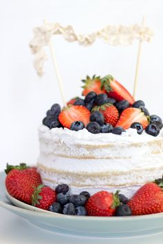 Vegan Vanilla Berries Naked Cake