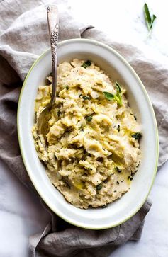 Vegan White Bean Slow Cooker Mashed Potatoes (Easy, Gluten Free