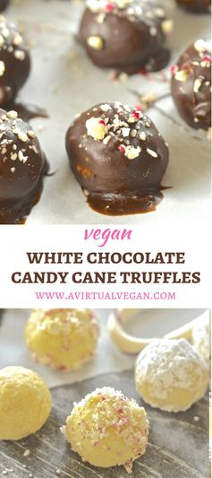 Vegan White Chocolate Candy Cane Truffles